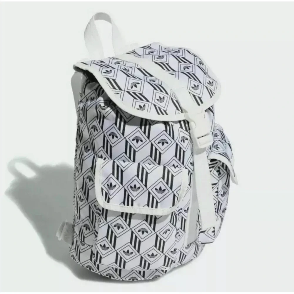 Adidas Women's Originals Utility Mini Backpack Girls Monogram Bags White LP6173 - Picture 2 of 15